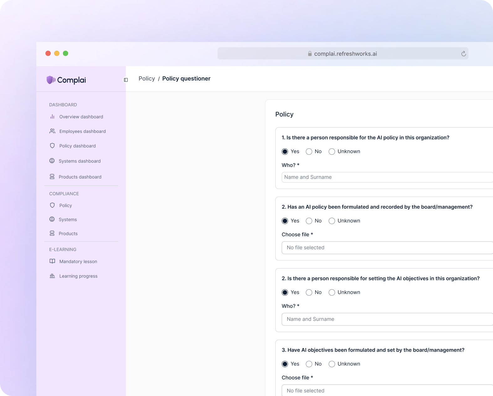 Manage and enforce AI policies